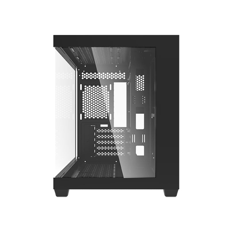 DarkFlash C285MP V2 Exquisite mATX PC Case Tempered Glass Panoramic Side Transparent (Black)