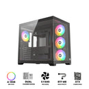 XYZ Tesseract X 50 ATX PC Case with 6 Pre-Installed 120mm ARGB Fans (Black) (X-CS-TESSERACTX50-B) (XYZ-SA-973)