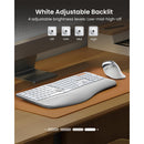 ProtoArc EK01 Plus Dual Mode Full Size Backlit Ergonomic Split Keyboard (White/Silver) (CP015756)