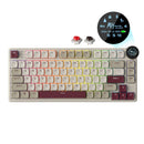 Royal Kludge RK N80 Tri-Mode RGB 80 Keys Hot Swappable Mechanical Keyboard Rosy Clouds (Red Switch, Brown Switch)