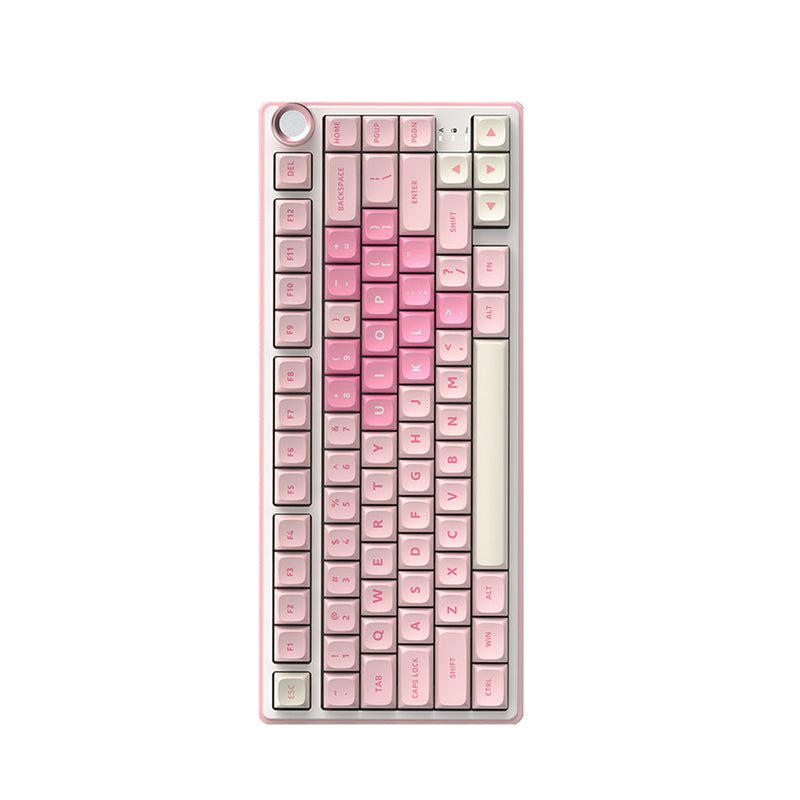 Royal Kludge R75 QMK Single-Mode RGB 81 Keys Hot-Swappable Mechanical Keyboard Pink Melody 