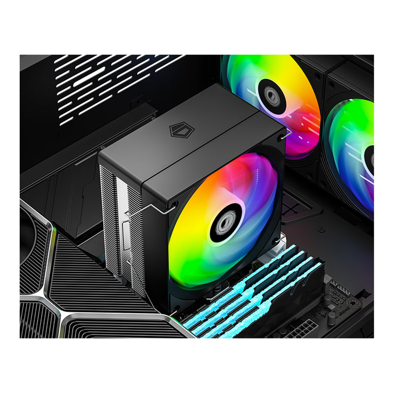 ID-Cooling SE-214-XT V2 ARGB CPU Cooler with 120mm PWM Fan (Black)