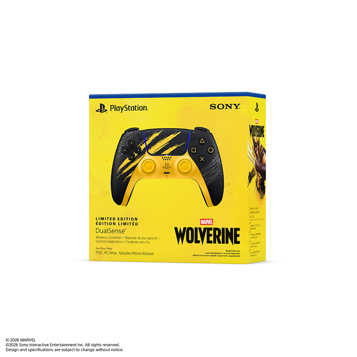 PS5 DualSense Wireless Controller – Marvels Wolverine Battle Yellow Limited Edition 