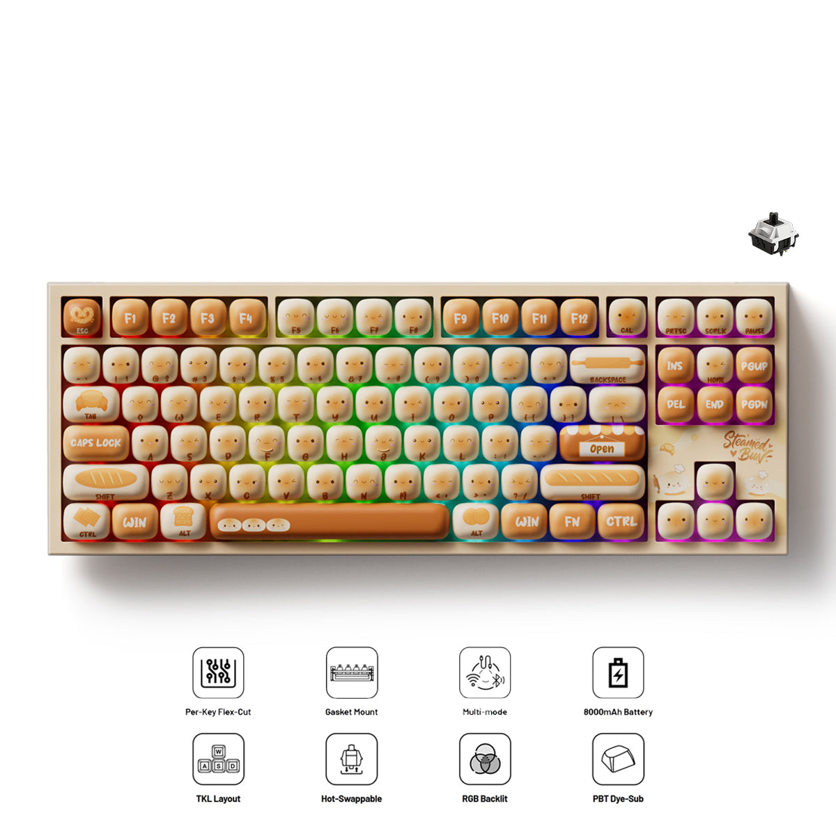 Akko 5087 V5 Bun Wonderland Multi-Mode RGB Hot-Swappable Mechanical Keyboard