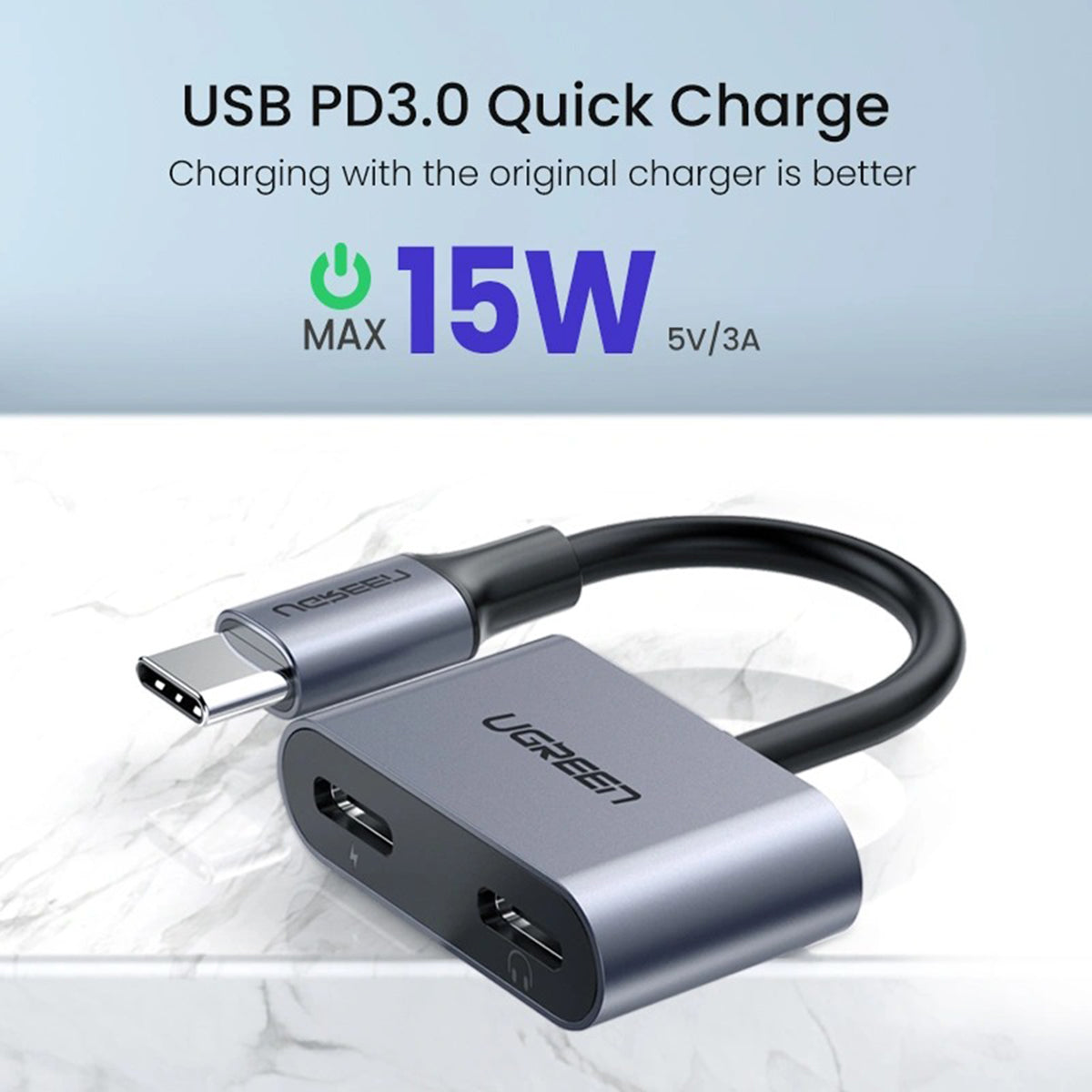 Ugreen USB-C One-Two Converter (CM232/60165)