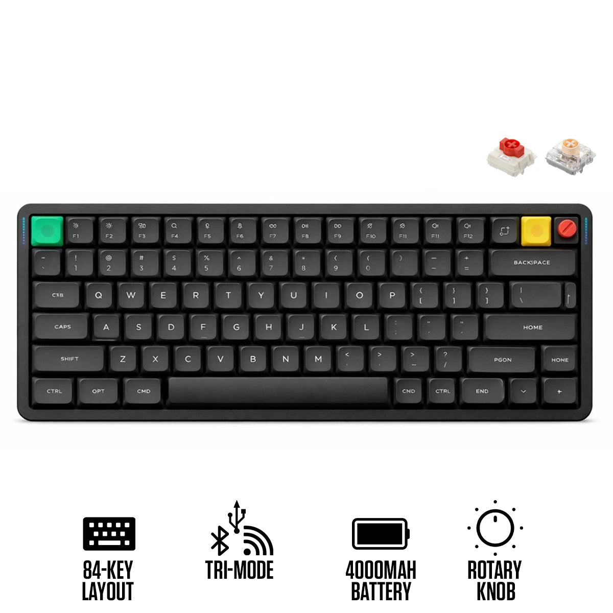 NuPhy Air75 V3 RGB Hot-Swappable 84-Key Wireless Mechanical Keyboard (Nebula Dark) (Blush Nano Switch, Red Nano Switch)