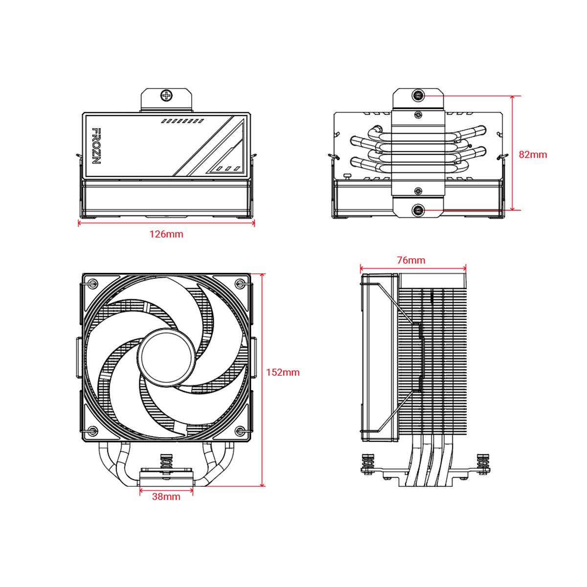 ID-Cooling Frozn A410 SE CPU Cooler with 120mm PWM Fan (Black)