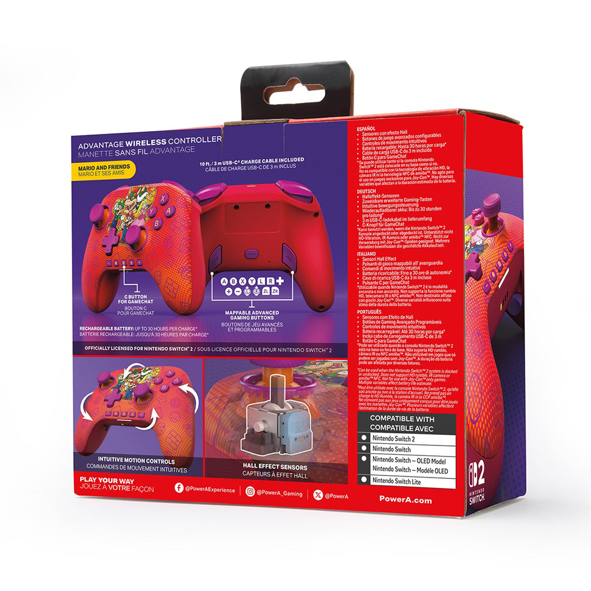 PowerA Advantage Wireless Controller for Nintendo Switch 2 (Mario and Friends)