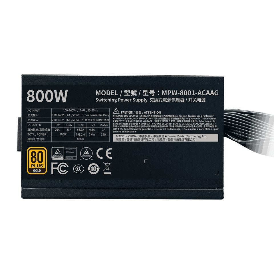 Cooler Master G800 80+ Gold Certified ATX Power Supply (MPW-8001-ACAAG)