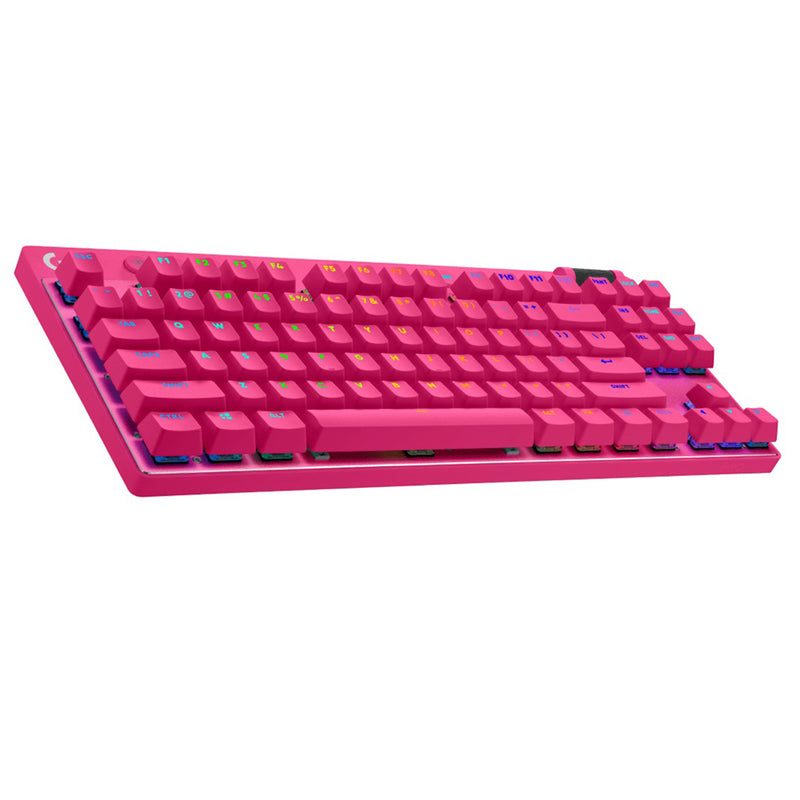 Logitech G Pro X TKL Lightspeed Gaming Keyboard (GX Brown Tactile) (White, Black, Magenta)