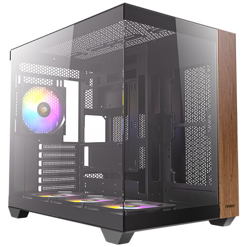 Antec CX800 Wood ARGB Dual Chamber Mid-Tower PC Gaming Case (Black)