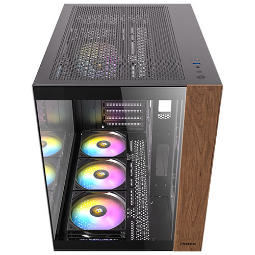Antec CX800 Wood ARGB Dual Chamber Mid-Tower PC Gaming Case (Black)