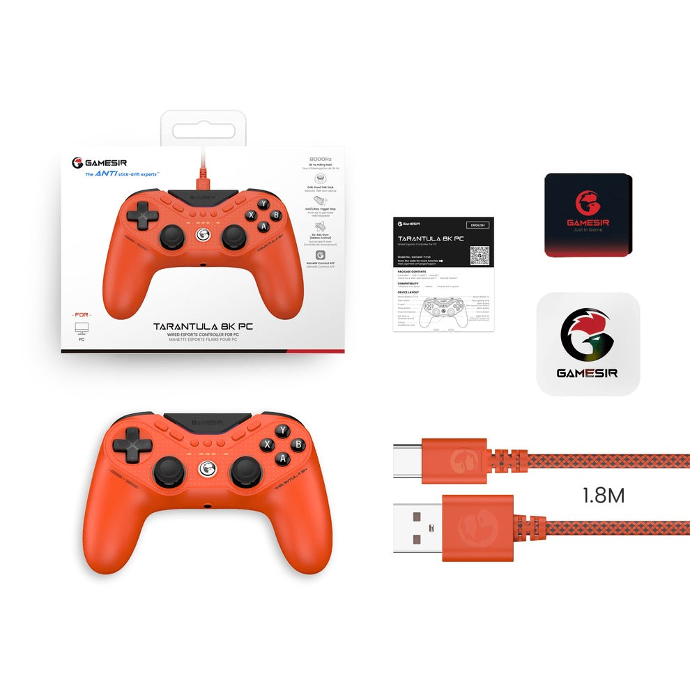 GameSir Tarantula 8K PC Wired eSports Controller for PC (Orange) (T3 CE)