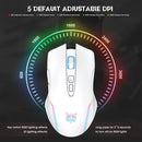 Onikuma CW905 RGB 3600 DPI Wireless E-Sports Gaming Mouse (White)