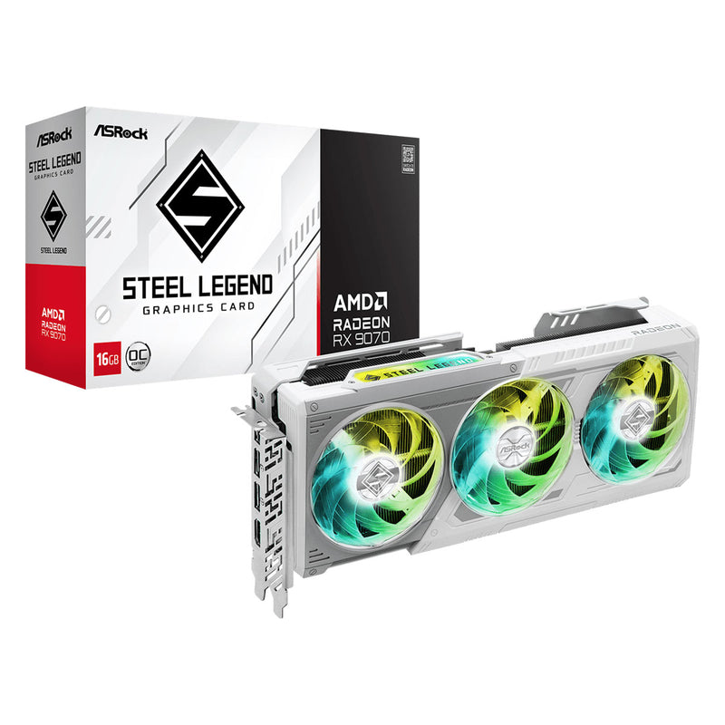 ASRock AMD Radeon RX 9070 Steel Legend 16GB OC DDR6 Graphics Card