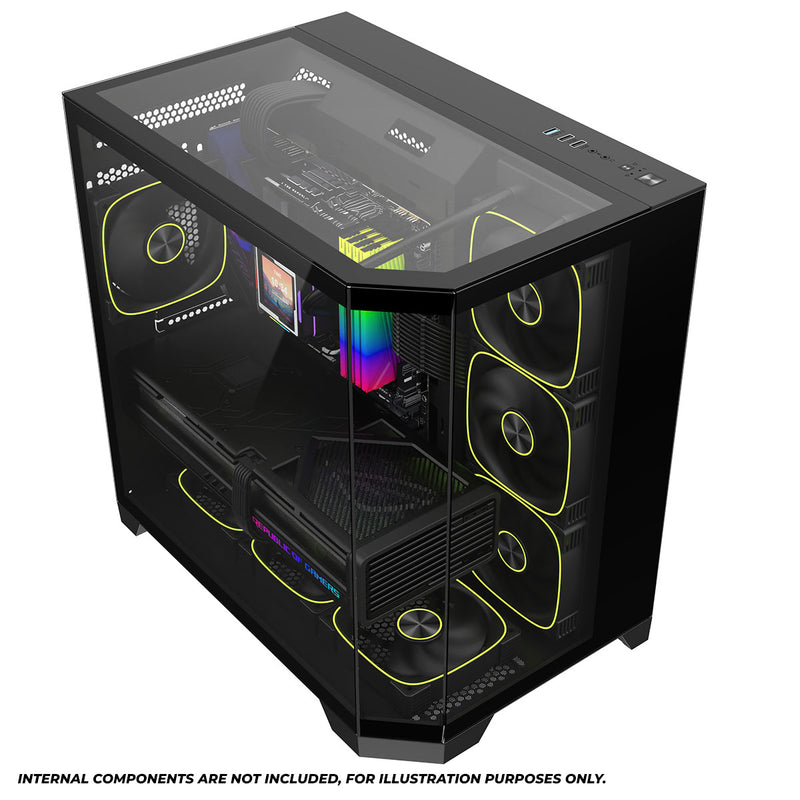 Coolman Zentra Luxe ATX Vision PC Case (Black, White)