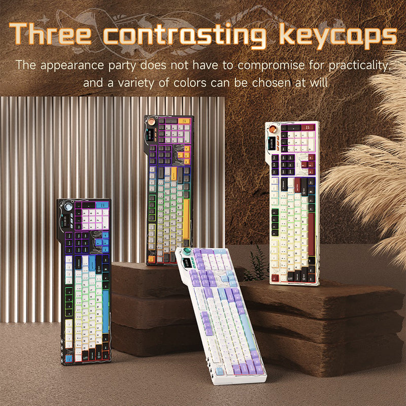 Ajazz AK35I V4 RGB Tri-Mode 100% 104-Keys Gasket-mounted Hot-Swappable Mechanical Keyboard