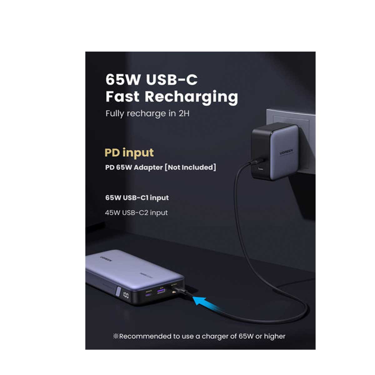 UGreen 25000MAH PD 145W Fast Charging Power Bank (PB205/90597A)