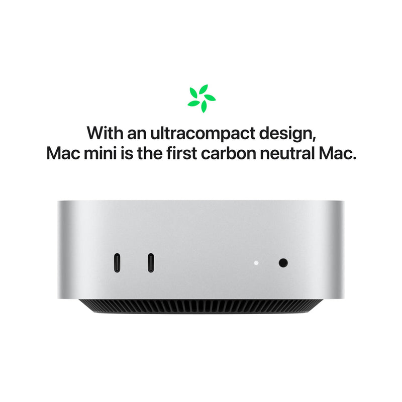 Apple Mac Mini M4 Chip with 10-core CPU and 10-core GPU 16GB Unified Memory + 256GB SSD Wi-Fi + Ethernet (Silver) (MU9D3PP/A)