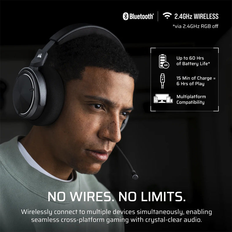 Corsair Virtuoso Max Wireless High-Fidelity Gaming Headset (Silver, Carbon)