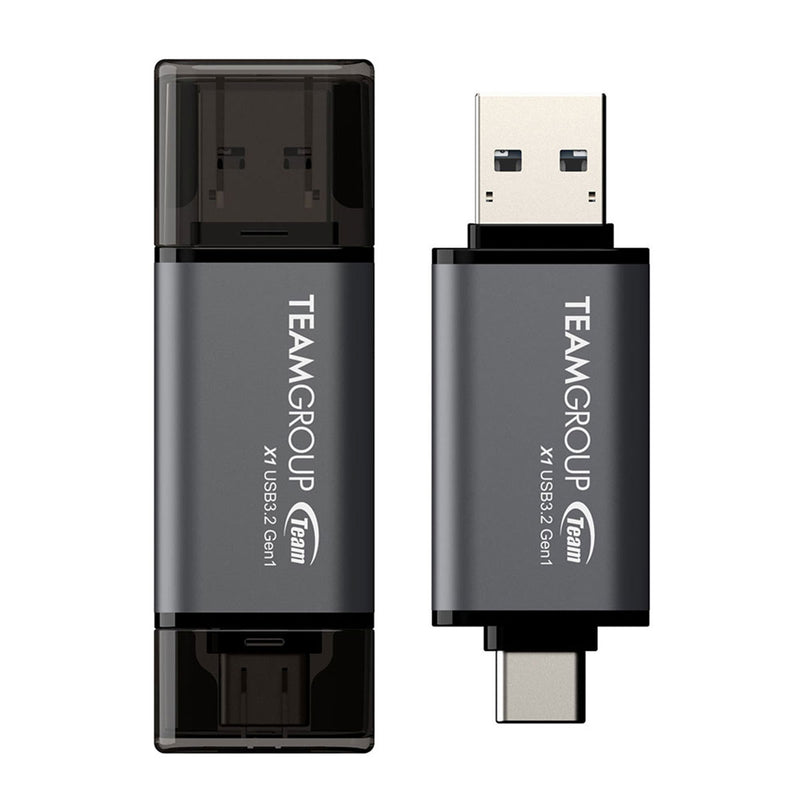 TeamGroup X1 128GB USB 3.2 Gen1 Type-C & Type-A 100MB/s Read Flash Drive (TX13128GC01)