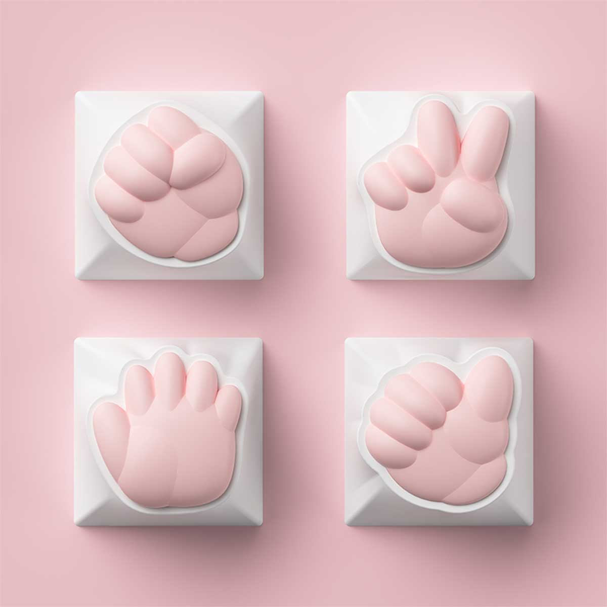 Akko Rock Paper Scissors And Praise Artisan Keycaps