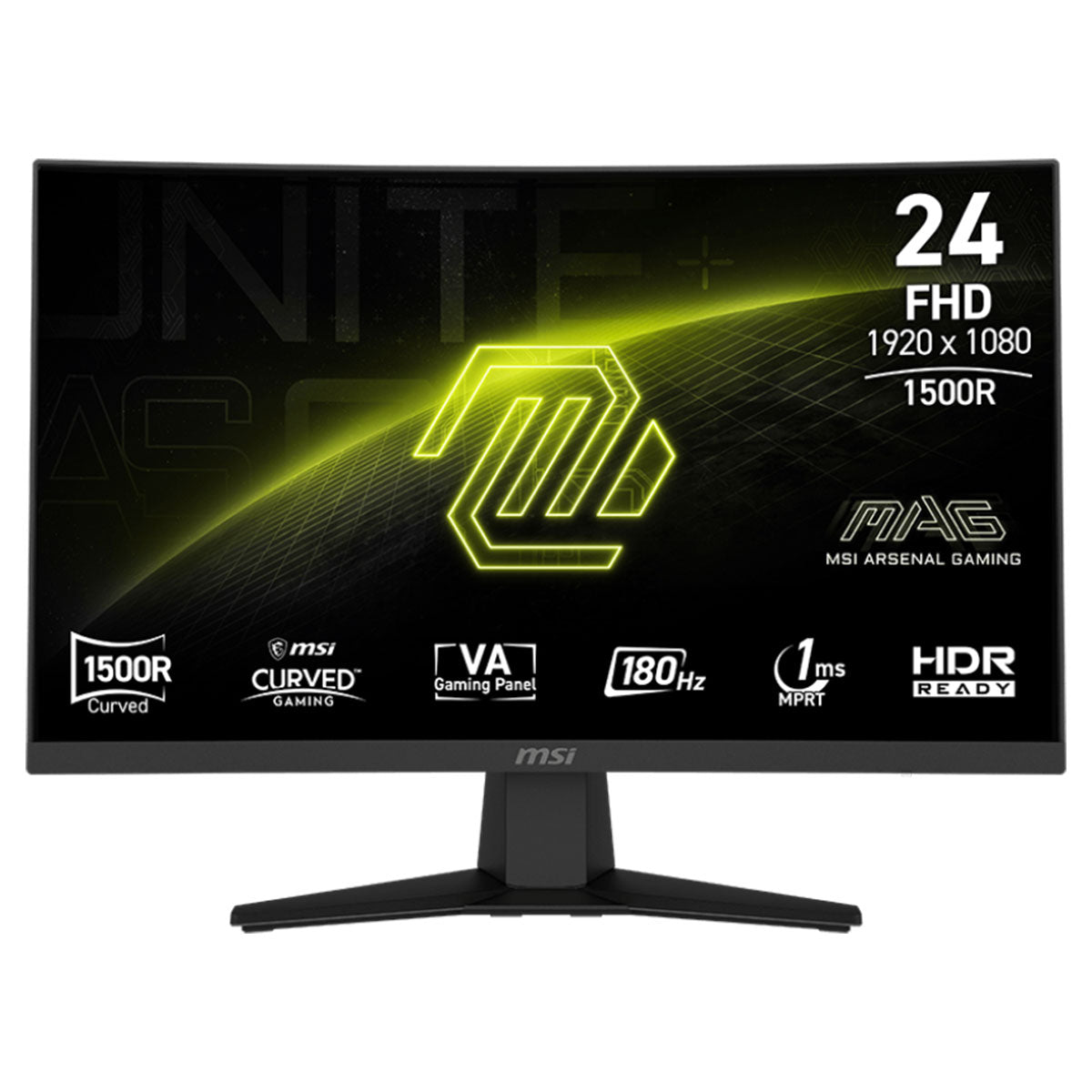MSI MAG 244C 23.6" FHD (1920x1080) 180Hz 1ms MPRT VA Adaptive Sync Curved Gaming Monitor