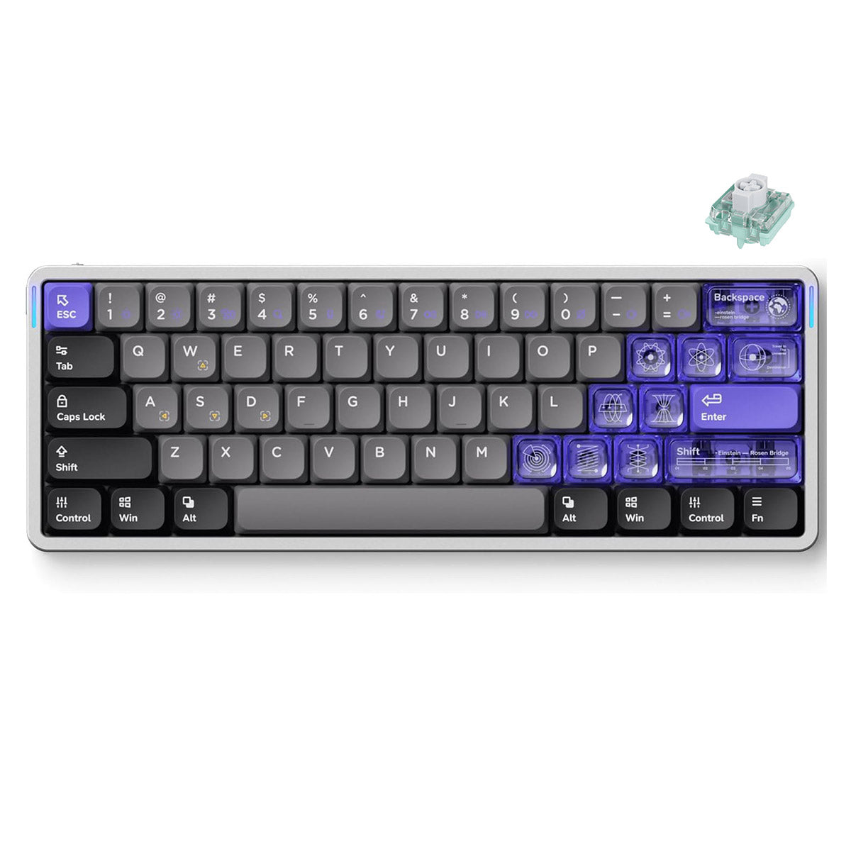 NuPhy Air60 HE RGB 61-Key Magnetic Switch Gaming Keyboard (Space Silver) (Low-Profile Magnetic Jade Switch)