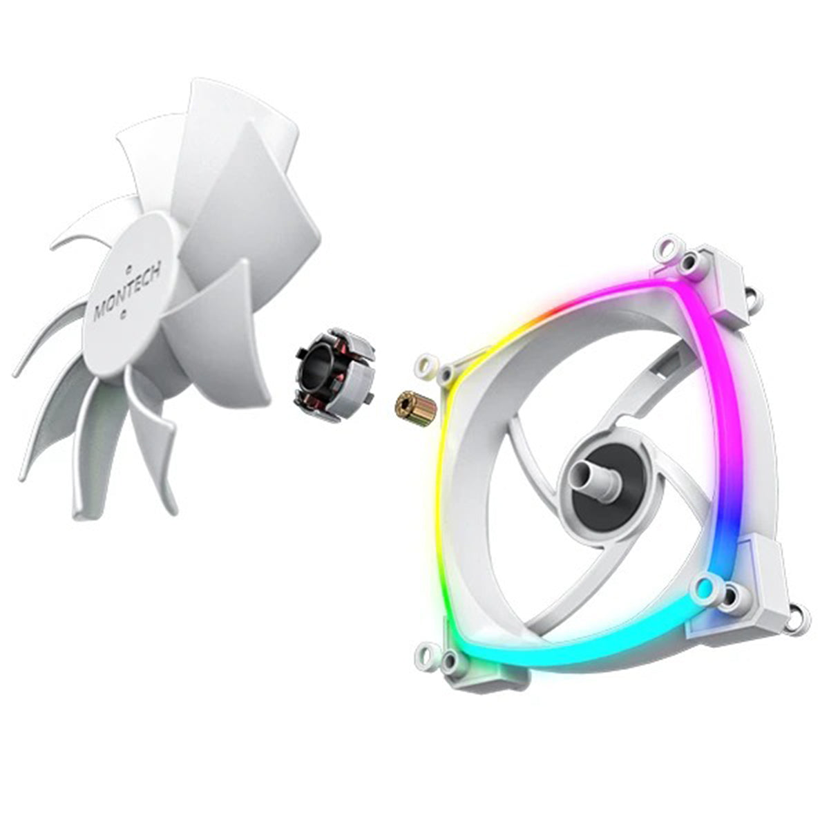 Montech AX120 PWM 120mm ARGB Reverse Single Fan Kit (Black, White)