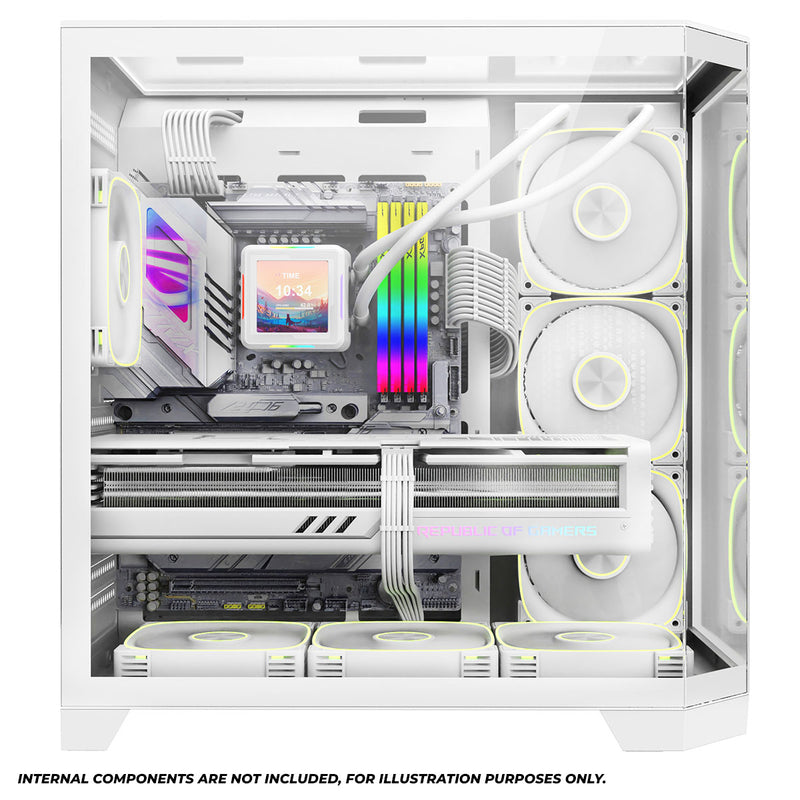 Coolman Zentra Luxe ATX Vision PC Case (Black, White)