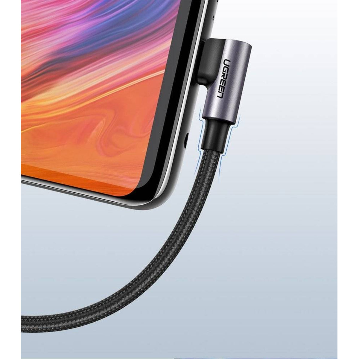 Ugreen Right Angle USB-A to USB-C Data Cable - 2m (Space Gray) (US284/50942)