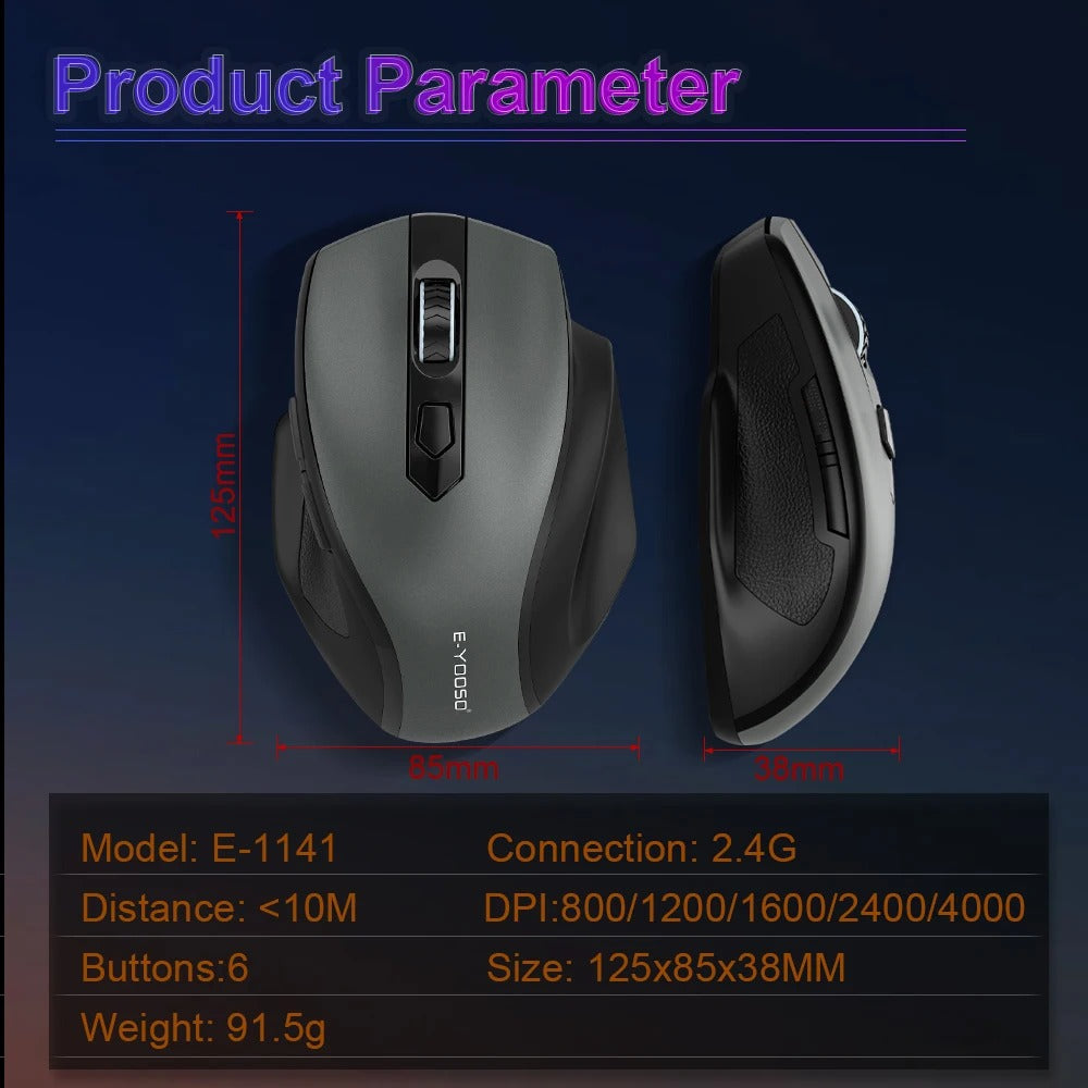 E-Yooso E1141 Wireless Mouse (Black) - DataBlitz