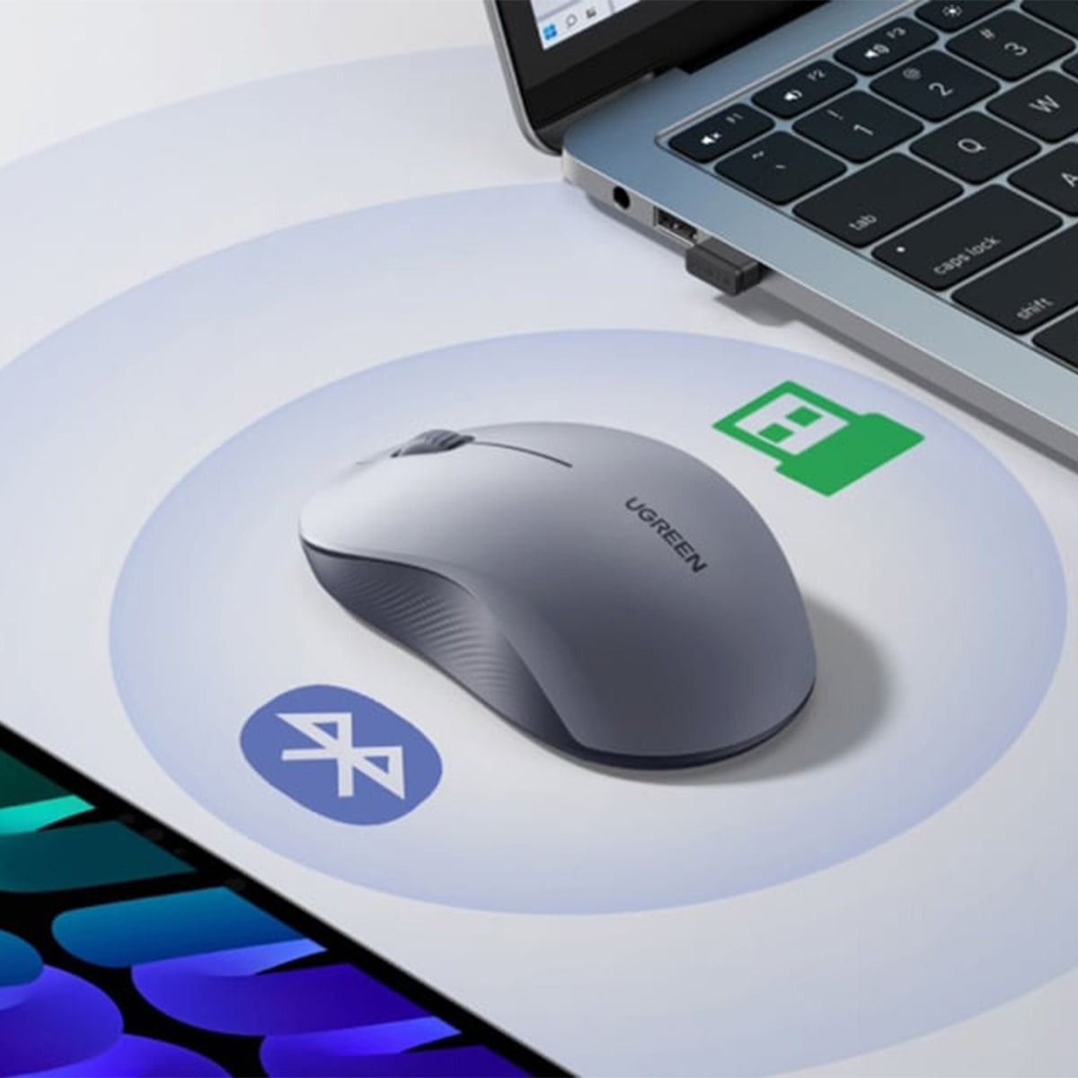 Ugreen Multi-Mode 4000DPI Wireless Mouse - with Battery (Gray) (M331/65892)
