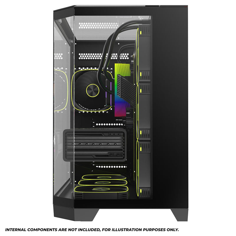 Coolman Zentra Luxe ATX Vision PC Case (Black, White)