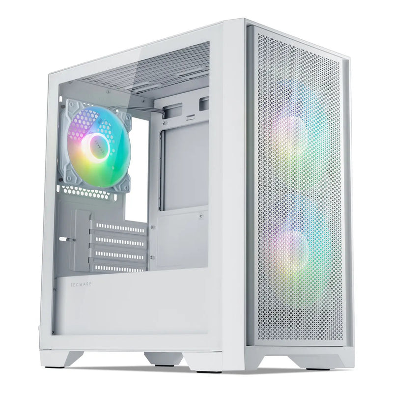 Tecware NEO M2 TG High Airflow Matx Case Tempered Glasse PC Case (White)