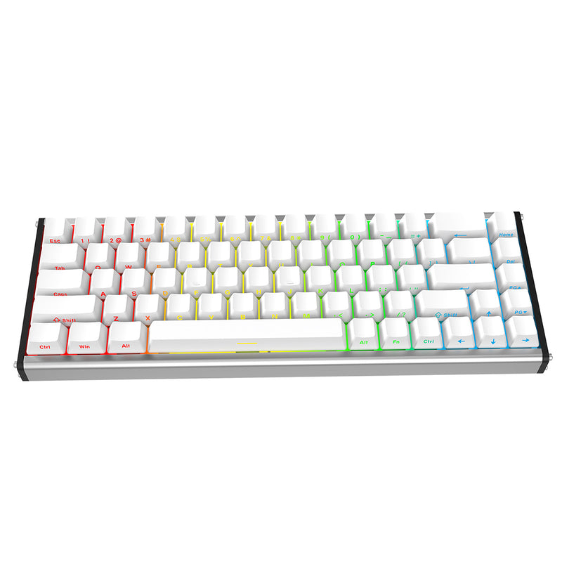 Ajazz ALUX68 Max RGB Wired 68-Keys Aluminum CNC Case Hot-Swappable Mechanical Keyboard (White) (Kotec Switch)