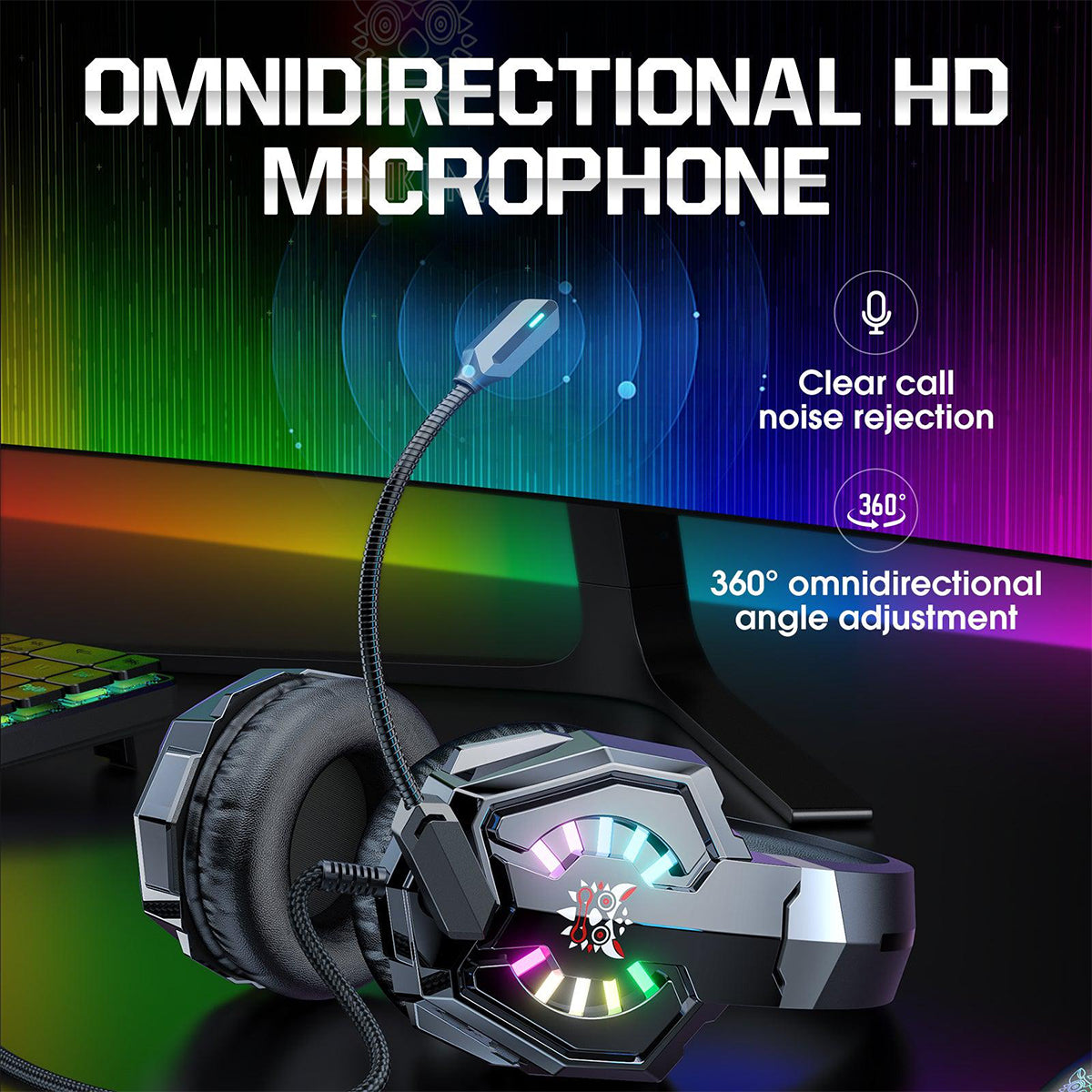 Onikuma X32 RGB Wired Professional Gaming Headset (Black)