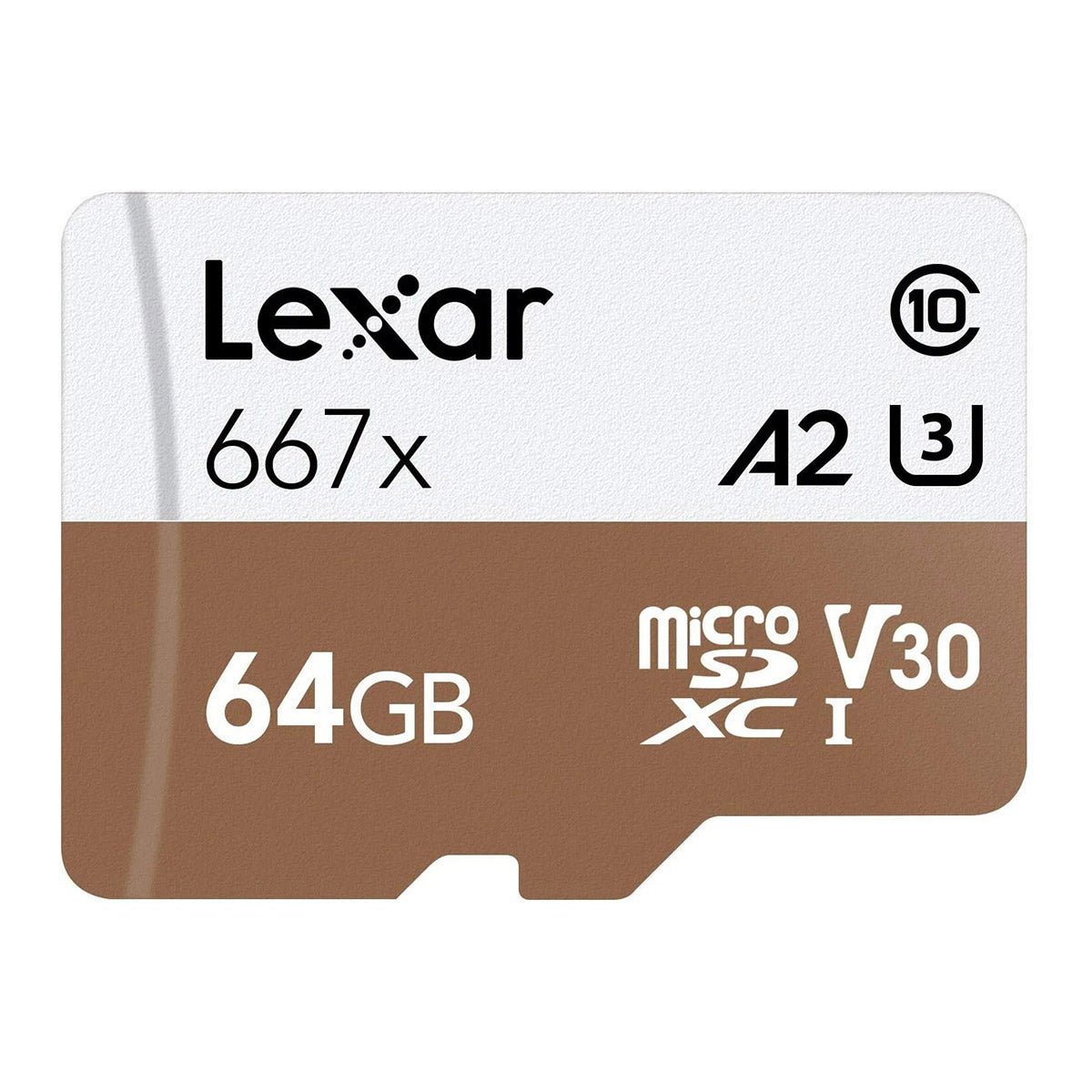 Lexar Professional 667x 64GB microSDXC UHS-I C10 U3 V30 A2 100MB/s Read Memory Card (LSDMI64GB667A)