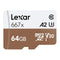 Lexar Professional 667x 64GB microSDXC UHS-I C10 U3 V30 A2 100MB/s Read Memory Card (LSDMI64GB667A)