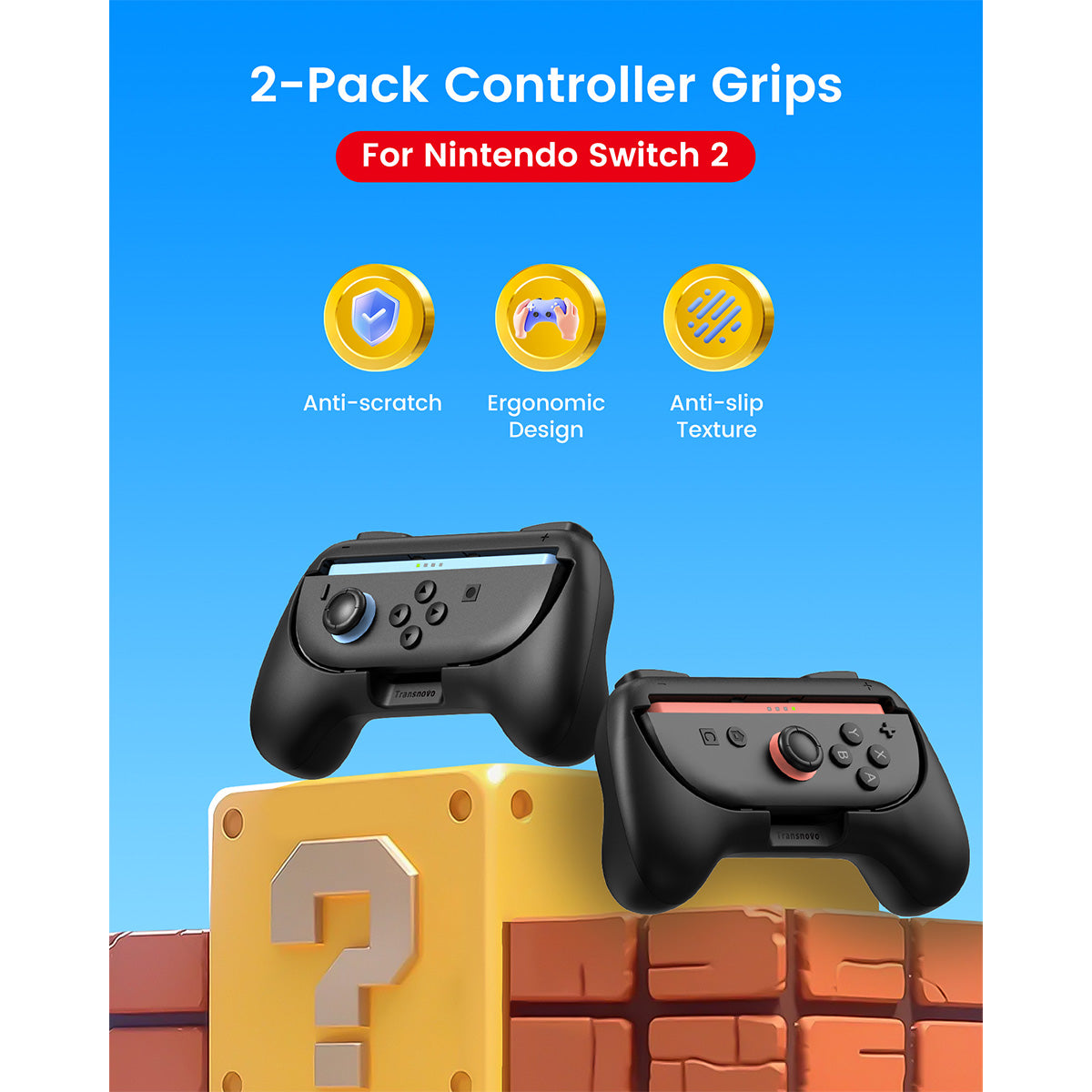 Transnovo Controller Case Shell for Nintendo Switch 2 (Black) (NS2-GA04)