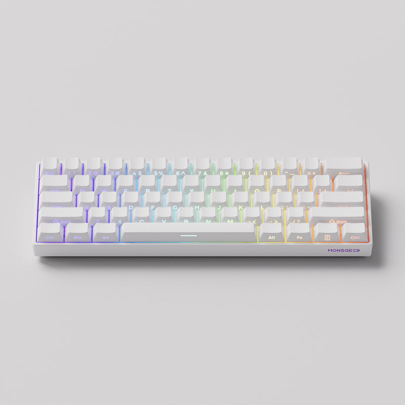 MonsGeek FUN60 Pro SP Shine-Through White Multi-Mode RGB Mechanical Keyboard 