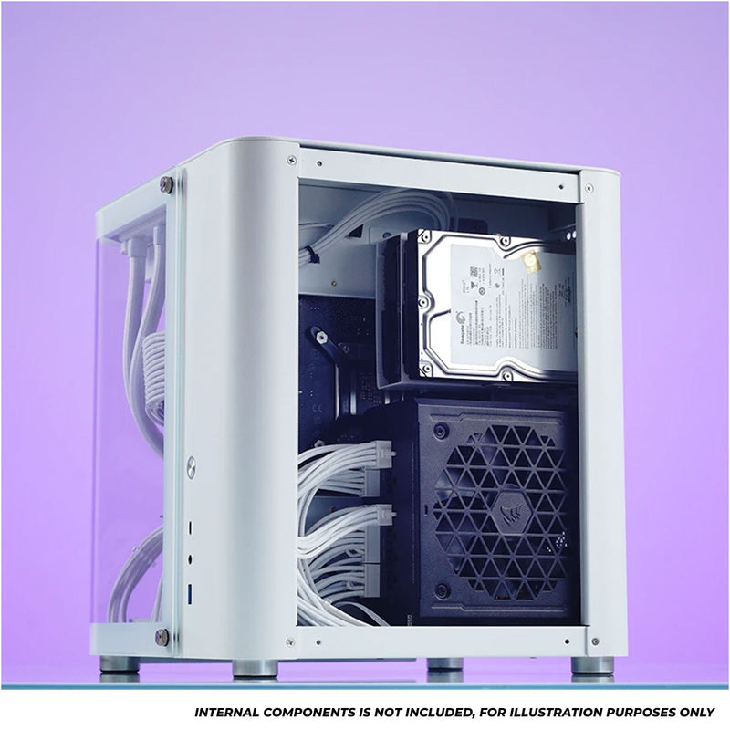 Jonsbo TK-1 M-ATX Separated Cabinet Computer Case (Black, White)