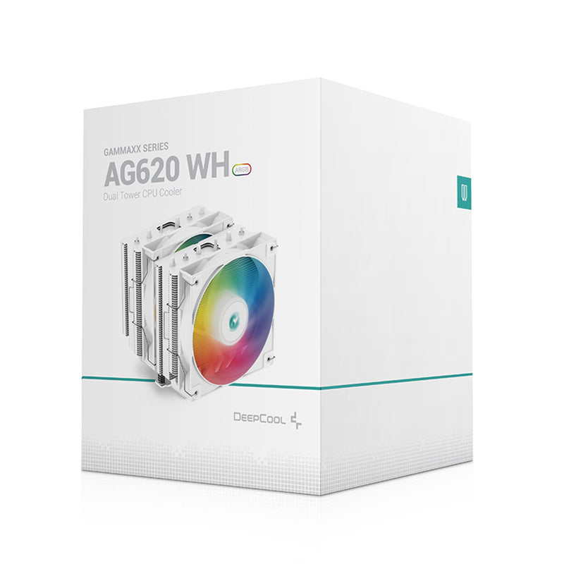 Deepcool AG620 WH ARGB Dual-Tower CPU Cooler (White)