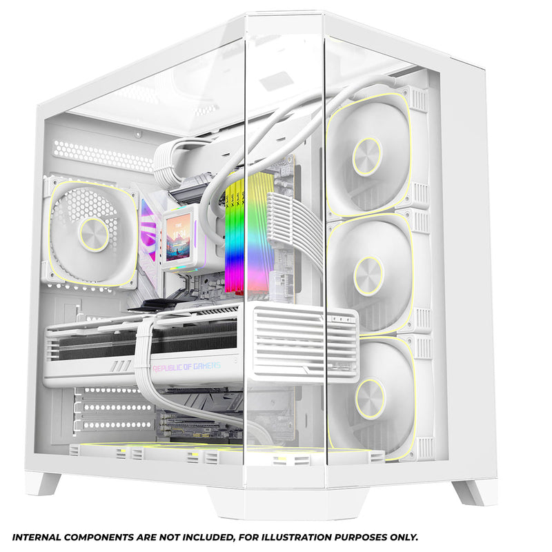 Coolman Zentra Luxe ATX Vision PC Case (Black, White)
