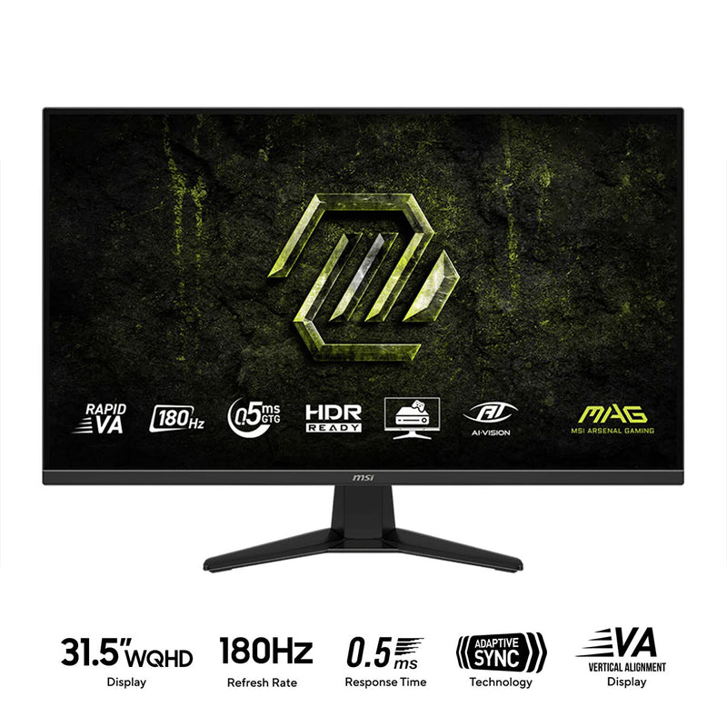 MSI MAG 325QF E18V 31.5" WQHD (2560x1440) 180Hz 0.5ms GTG Rapid VA Gaming Monitor with Tilt Adjustment