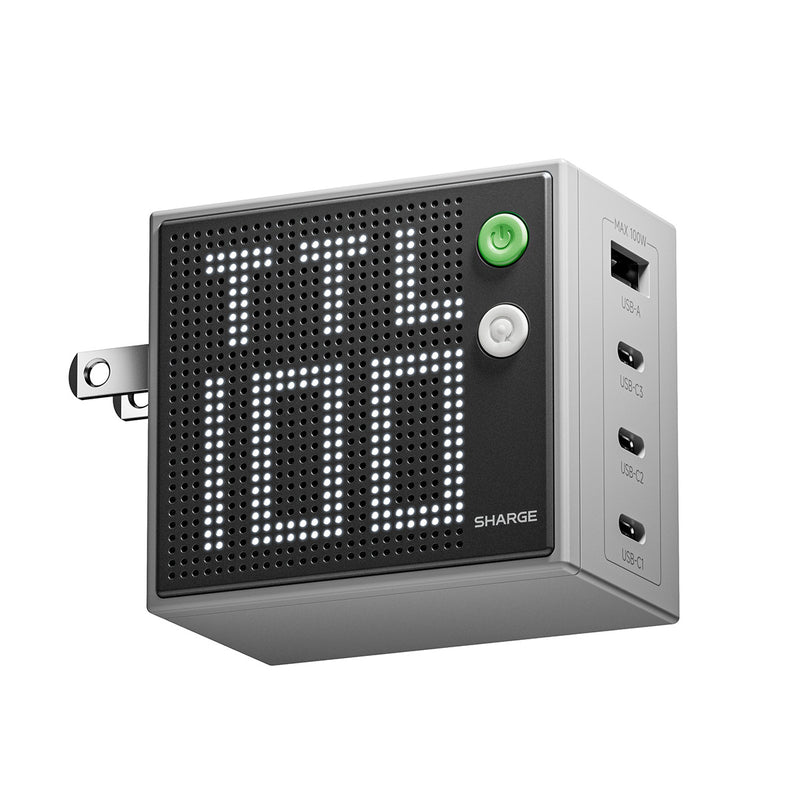 Sharge Pixel 100 Multi-Port Charger 3xUSB-C / 1xUBC-A 100W (Grey) (S1U)