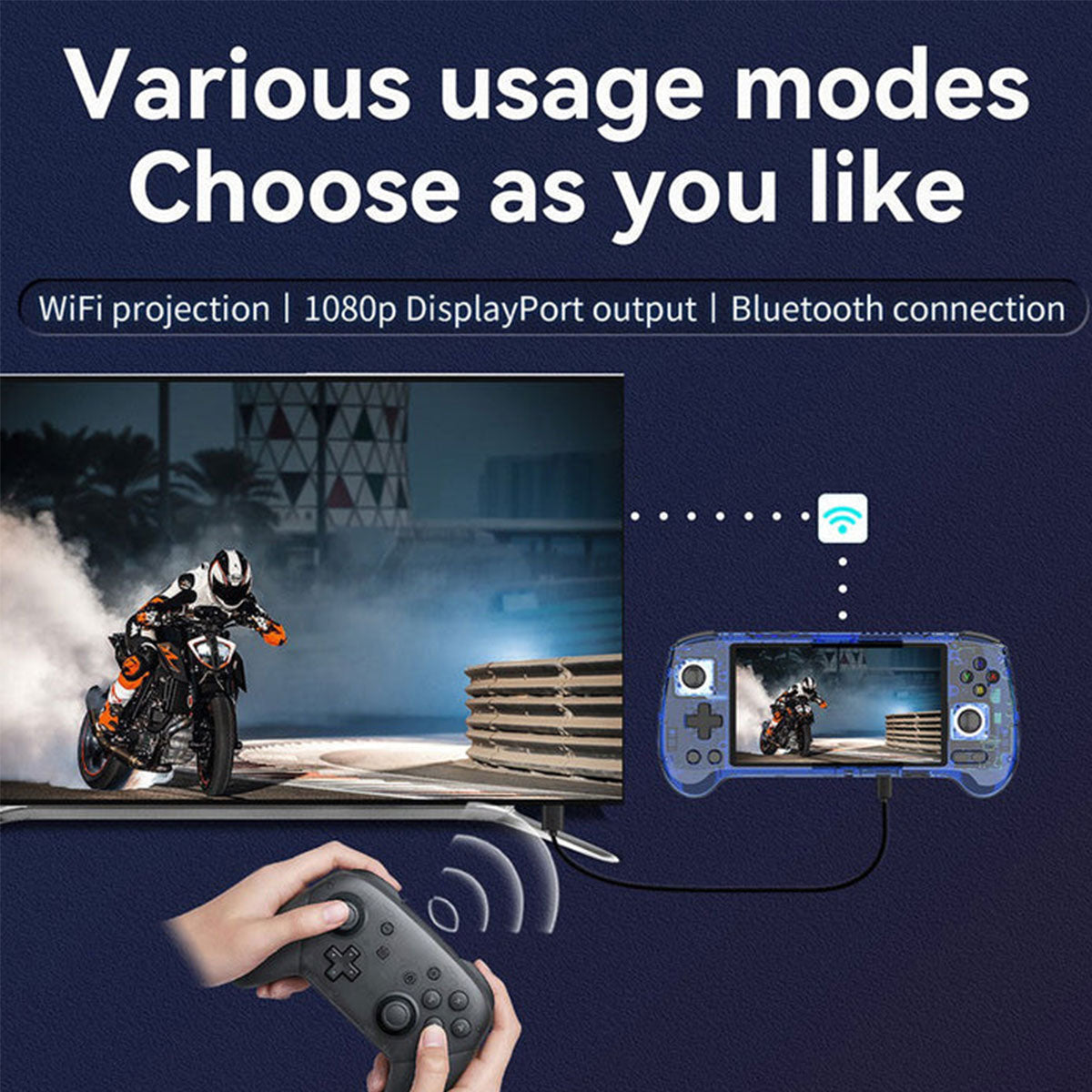 Anbernic RG556 Handheld Gaming Console (Transparent Blue)