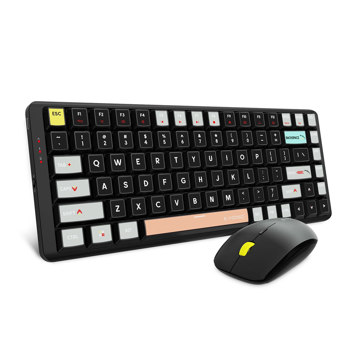 E-Yooso E-797 Wireless Mechanical Keyboard & Mouse Combo (Black/Grey)
