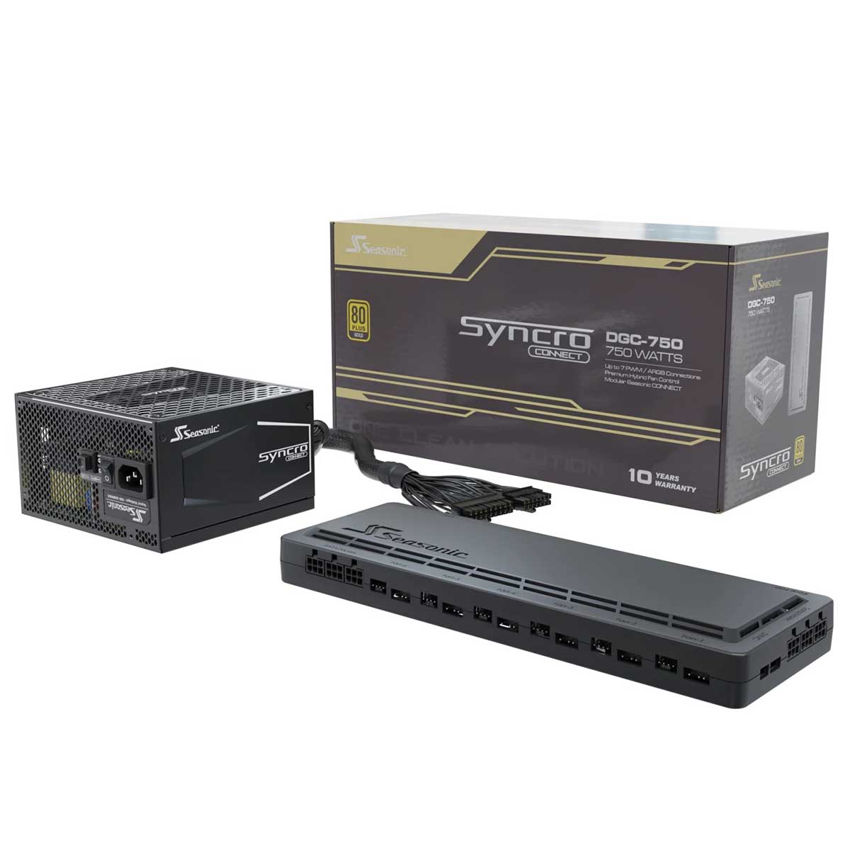 Seasonic Syncro Q704 Aluminum Mid Tower PC Case + DGC-750 750W 80+ Gold Power Supply (SSR-750FA2)