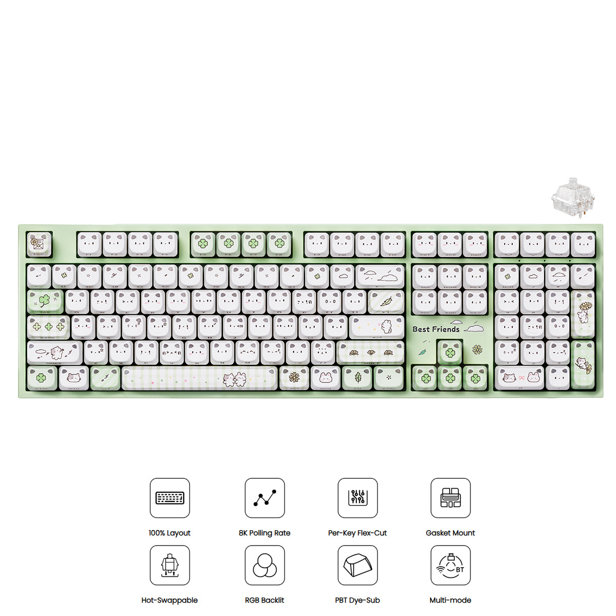 Akko Shiny Kitten 5108 V5 RGB Mechanical Keyboard (Green)